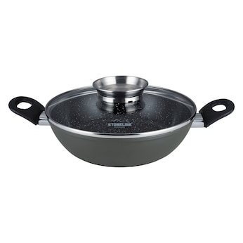 STONELINE CERAMIC Keramik Servierpfanne 24 cm | mit Deckel 