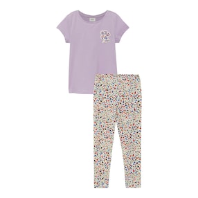 2-tlg. Set T-Shirt und Leggings Blumen