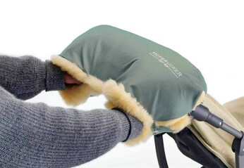 Lammfell-Handwärmer für Kinderwagen Lammfell Handmuff