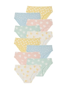 10er-Pack Slips mit Herz- & Sternenmuster, Mädchen