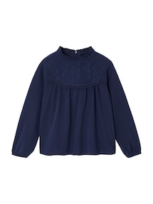 Mädchen Blusenshirt mit Lochstickerei