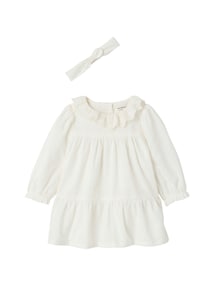 Festliches Mädchen Baby-Set: Kleid und Haarband