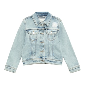 Jeansjacke Tüll-Blume