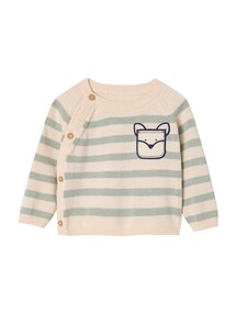 Baby Strickpullover mit Ziertasche