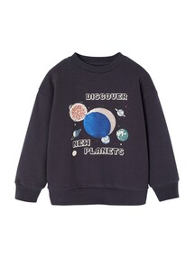 Jungen Sweatshirt, Planeten mit Wende-Pailletten