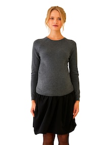 Umstandskleid in 2-in-1-Look aus Wollmix