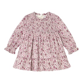 Samt-Kleid langarm Blumen