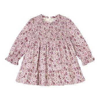 Samt-Kleid langarm Blumen