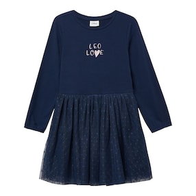 Kleid langarm mit Tüllrock Leoprint