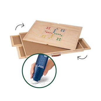 Puzzletisch mit 4 Schubladen, drehbar inkl. Abdeckung + Puzzle-Kleber Permanent, 200 ml