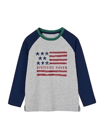 Jungen Shirt mit Ärmeln in Kontrastoptik
