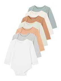 Bio-Kollektion: 7er-Pack Baby Schlupfbodys BASIC