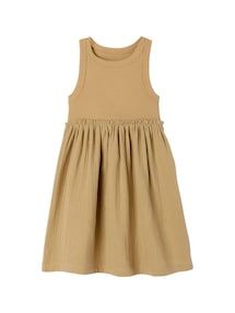 Ärmelloses Kleid mit Materialmix Mädchen