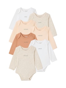 7er-Pack Langarm-Schlupfbodys Baby, Bio-Baumwolle BASIC