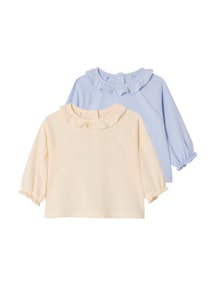 2er-Pack Baby Shirts mit Rüschenkragen BASIC