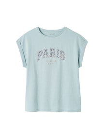 Mädchen T-Shirt, Blumen-Schriftzug