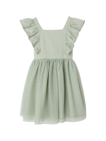 Festliches M‰dchen Volantkleid, Musselin & T¸ll