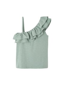 Asymmetrisches Mädchen Volant-Top