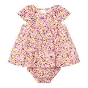 Webkleid kurzarm Blumen