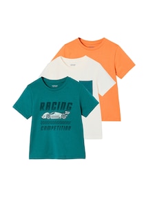 3er-Pack T-Shirts Jungen, Recycling-Baumwolle BASIC