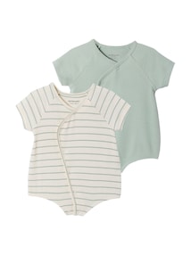2er-Pack Baby Shirt-Bodys aus Ripp