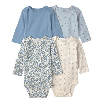 4er-Pack Bodys langarm Blaubeeren Punkte