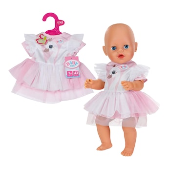 Puppen Outfit Kleid Schwan 43cm