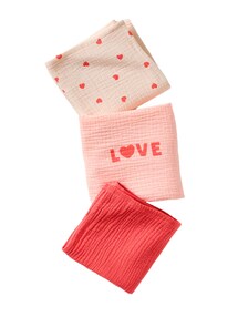 Wickeltücher Baby 3er-Set MEIN HERZ