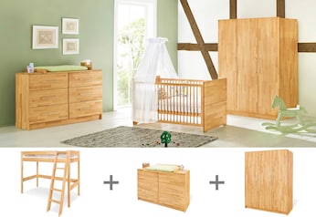 Jugendzimmer-Set „Natura” extrabreit groß mit Hochbett, 3-tlg.