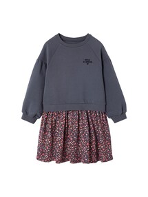 Mädchen Kleid mit Materialmix