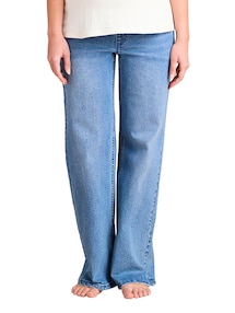 Weite Umstandsjeans mit Seamless-Einsatz, mit Recycling-Baumwolle, Bundweite verstellbar