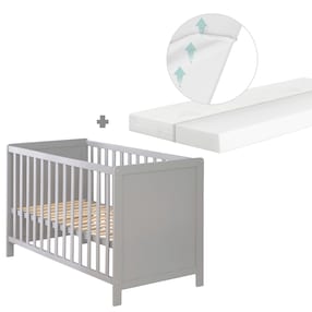 Beistellbett, 60 x 120 cm mit safe asleep Matratze Universal 