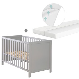 Beistellbett, 60 x 120 cm mit safe asleep Matratze Universal