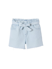Twill-Shorts mit Bindegürtel und leicht ausgefranstem Beinabschluss Mädchen