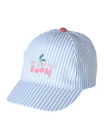 Baby Baumwollcap mit Streifen, Kirsch-Motiv mit Schriftzug