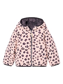 Wende-Steppjacke Mädchen, warm und leicht, Recycling.Polyester, Übergangsjacke