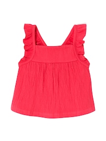 Baby Top mit Rüschen-Trägern und Rückenausschnitt, Crinkle-Effekt