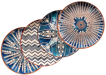 Platzteller-Set, Steinzeug Iberico Blue