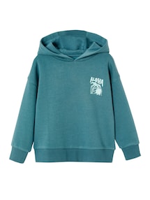 Jungen Kapuzensweatshirt mit Print, Recycling-Polyester BASIC