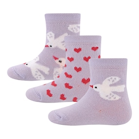 3er-Pack Socken Vögel Herzen