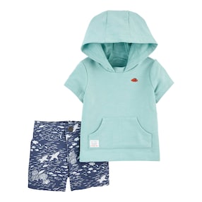 2-tlg. Set T-Shirt mit Kapuze und Sweatshorts