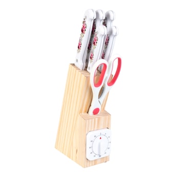 Messerblock „Rosen“, 7-teilig