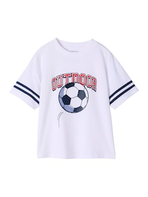 T-Shirt Fußballprint Jungen mit Recycling-Baumwolle
