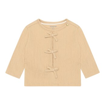 Krepp-Shirt langarm Schleifen