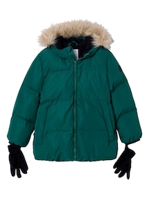 Warme Jungen Winterjacke mit Handschuhen und Recycling-Wattierung