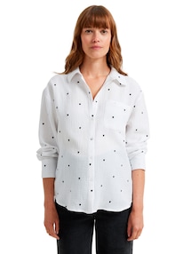 Bluse mit Herzstickereien für Schwangerschaft und Stillzeit