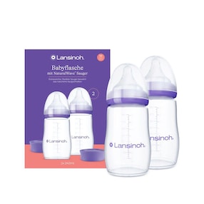 2er-Pack Babyflaschen mit NaturalWave Sauger, Weithals, 240 ml, Gr.M