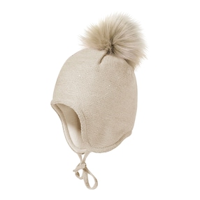 Winter-Strickmütze Glitzer Fake Fur