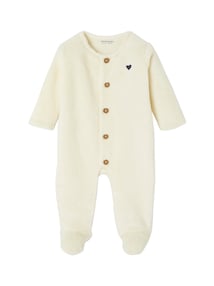 Baby Schlafanzug mit Tier-Applikation oder Herzstickerei