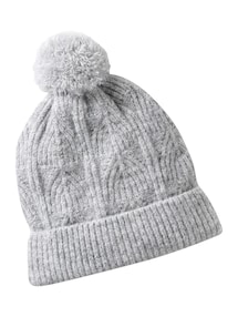 Mädchen Strick-Set: Mütze, Rundschal & Handschuhe, Zopfmuster